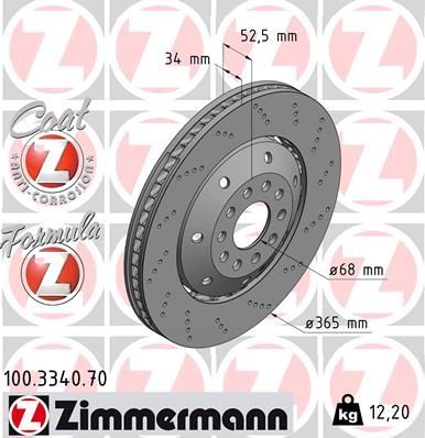 Zimmermann 100.3340.70 - Brzdový kotúč -
