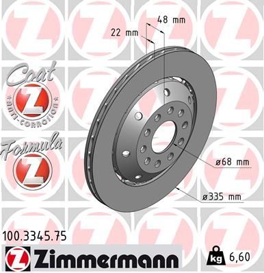 Zimmermann 100.3345.75 - Brzdový kotúč -