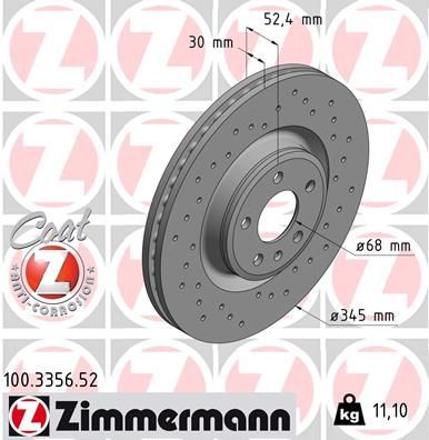 Zimmermann 100.3356.52 - Brzdový kotúč -