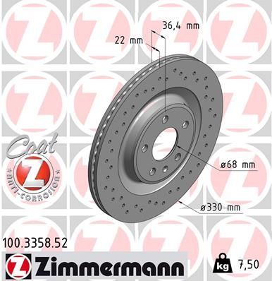 Zimmermann 100.3358.52 - Brzdový kotúč -