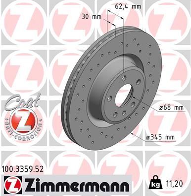 Zimmermann 100.3359.52 - Brzdový kotúč -