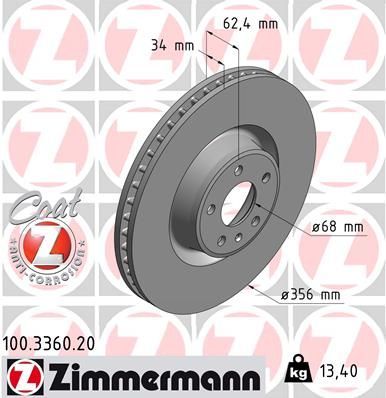 Zimmermann 100.3360.20 - Brzdový kotúč -