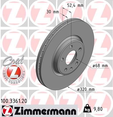 Zimmermann 100.3361.20 - Brzdový kotúč -