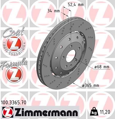 Zimmermann 100.3365.70 - Brzdový kotúč -