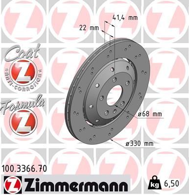 Zimmermann 100.3366.70 - Brzdový kotúč -