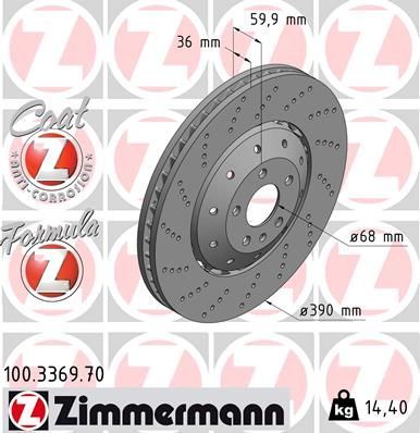 Zimmermann 100.3369.70 - Brzdový kotúč -