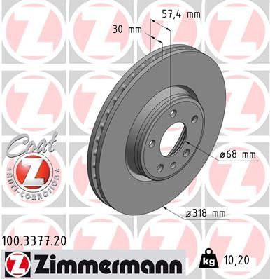 Zimmermann 100.3377.20 - Brzdový kotúč -