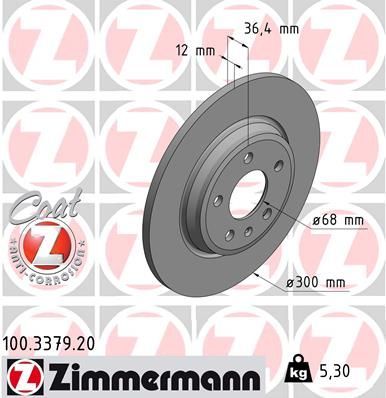 Zimmermann 100.3379.20 - Brzdový kotúč -