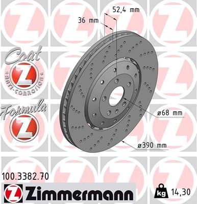 Zimmermann 100.3382.70 - Brzdový kotúč -