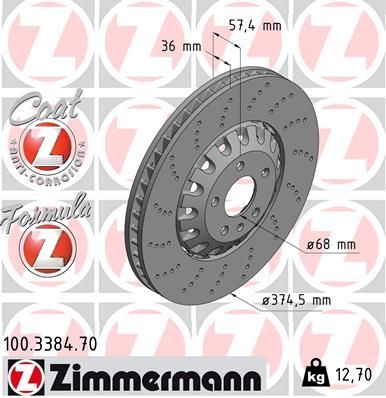 Zimmermann 100.3384.70 - Brzdový kotúč -