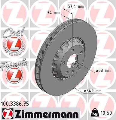 Zimmermann 100.3386.75 - Brzdový kotúč -