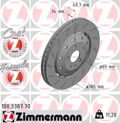 Zimmermann 100.3387.70 - Brzdový kotúč -
