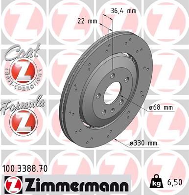 Zimmermann 100.3388.70 - Brzdový kotúč -