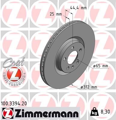 Zimmermann 100.3394.20 - Brzdový kotúč -