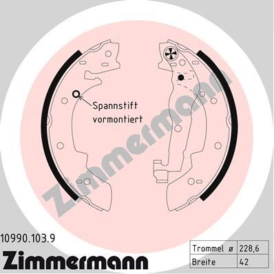 Zimmermann 10990.103.9 - Brzdové čeľuste -