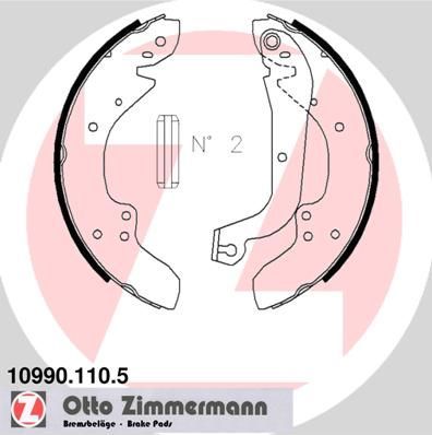 Zimmermann 10990.110.5 - Brzdové čeľuste -