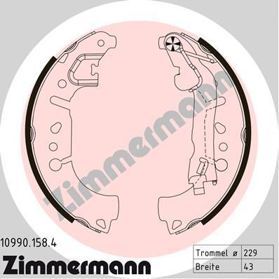 Zimmermann 10990.158.4 - Brzdové čeľuste -