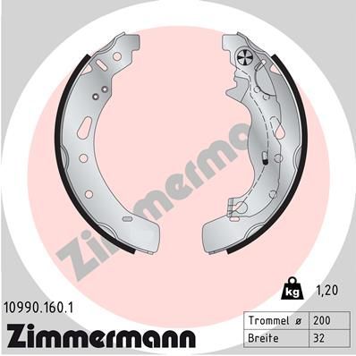 Zimmermann 10990.160.1 - Brzdové čeľuste -