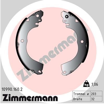 Zimmermann 10990.160.2 - Brzdové čeľuste -