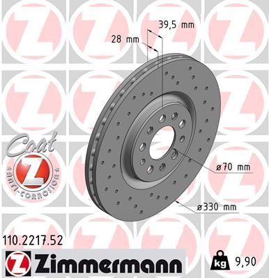 Zimmermann 110.2217.52 - Brzdový kotúč -