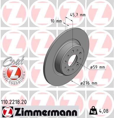 Zimmermann 110.2218.20 - Brzdový kotúč -