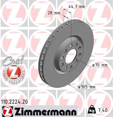 Zimmermann 110.2224.20 - Brzdový kotúč -