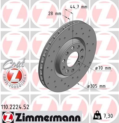 Zimmermann 110.2224.52 - Brzdový kotúč -