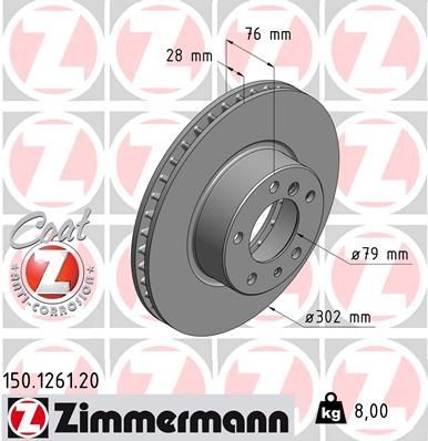 Zimmermann 150.1261.20 - Brzdový kotúč -