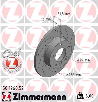 Zimmermann 150.1268.52 - Brzdový kotúč -