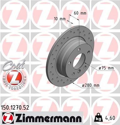 Zimmermann 150.1270.52 - Brzdový kotúč -