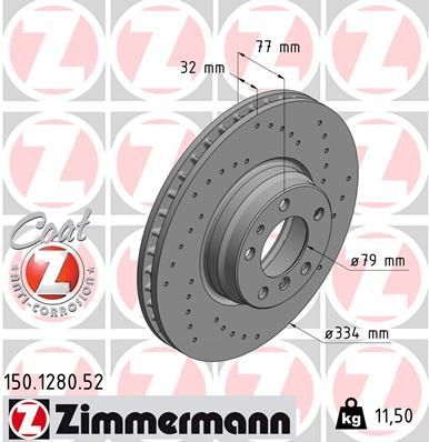 Zimmermann 150.1280.52 - Brzdový kotúč -