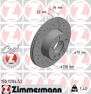 Zimmermann 150.1284.52 - Brzdový kotúč -