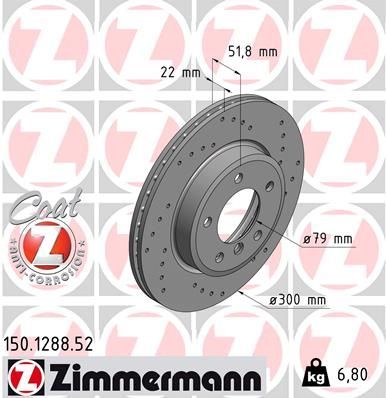 Zimmermann 150.1288.52 - Brzdový kotúč -