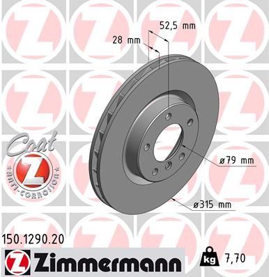 Zimmermann 150.1290.20 - Brzdový kotúč -