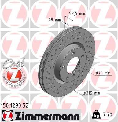 Zimmermann 150.1290.52 - Brzdový kotúč -