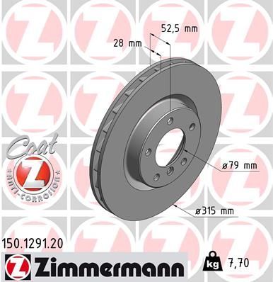 Zimmermann 150.1291.20 - Brzdový kotúč -