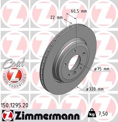 Zimmermann 150.1295.20 - Brzdový kotúč -