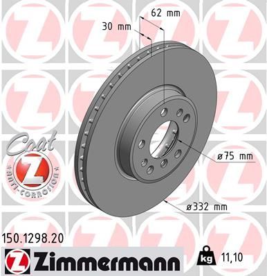 Zimmermann 150.1298.20 - Brzdový kotúč -