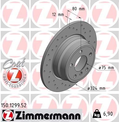Zimmermann 150.1299.52 - Brzdový kotúč -