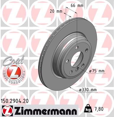 Zimmermann 150.2904.20 - Brzdový kotúč -