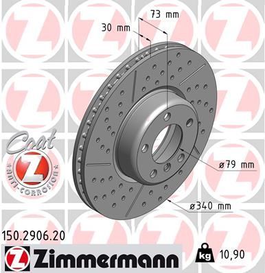 Zimmermann 150.2906.20 - Brzdový kotúč -