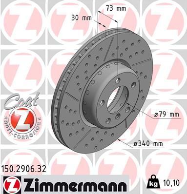 Zimmermann 150.2906.32 - Brzdový kotúč -