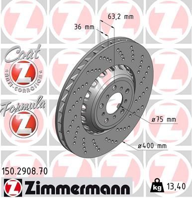 Zimmermann 150.2908.70 - Brzdový kotúč -
