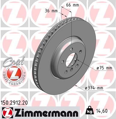 Zimmermann 150.2912.20 - Brzdový kotúč -