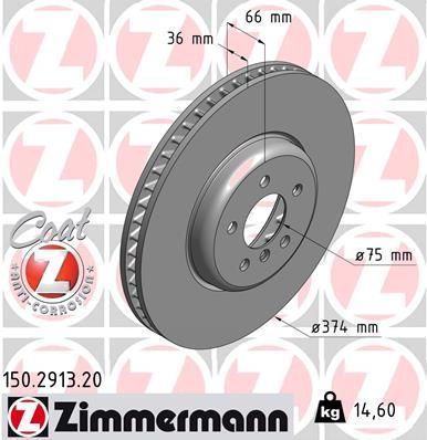 Zimmermann 150.2913.20 - Brzdový kotúč -