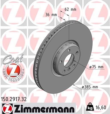Zimmermann 150.2917.32 - Brzdový kotúč -