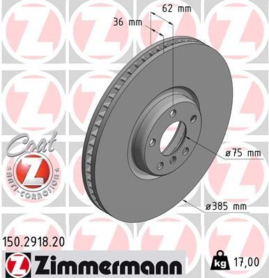 Zimmermann 150.2918.20 - Brzdový kotúč -