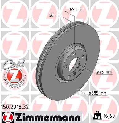 Zimmermann 150.2918.32 - Brzdový kotúč -