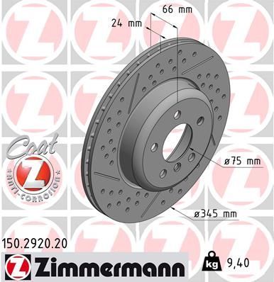 Zimmermann 150.2920.20 - Brzdový kotúč -
