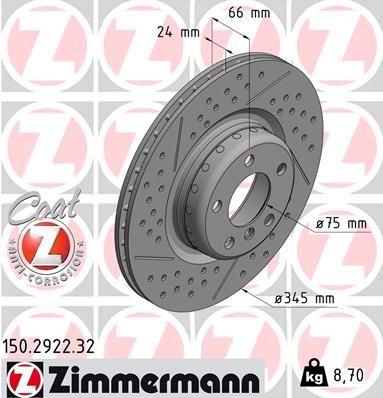 Zimmermann 150.2922.32 - Brzdový kotúč -